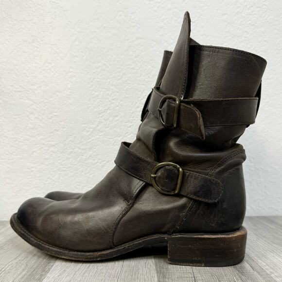 Sonora Burnished Brown Leather Brooklyn Ruina Moro Short Moto Boots Size 8 1/2 B - Picture 9 of 9